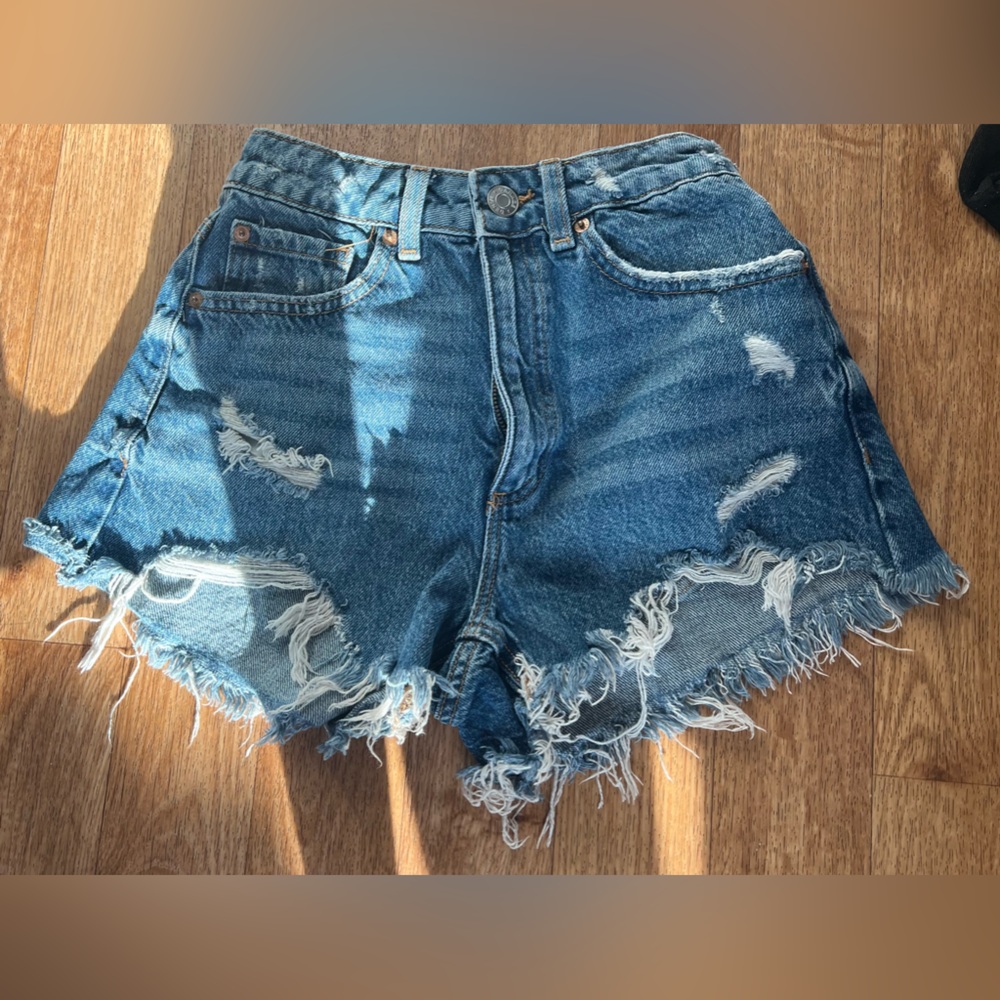 Denim shorts ripped